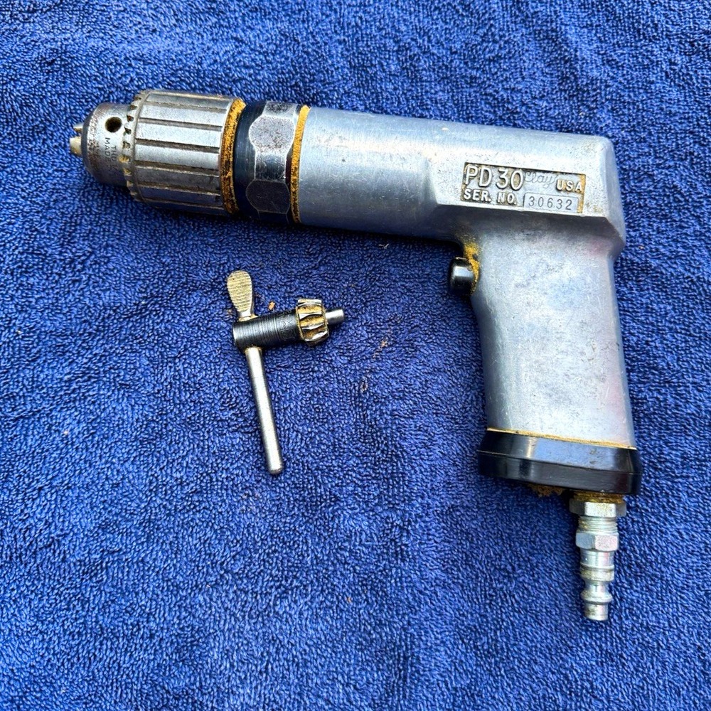 Snap-on PD30 Pistol Grip Air Drill 1/2 in Keyed Chuck w/ Chuck Key 2600RPM